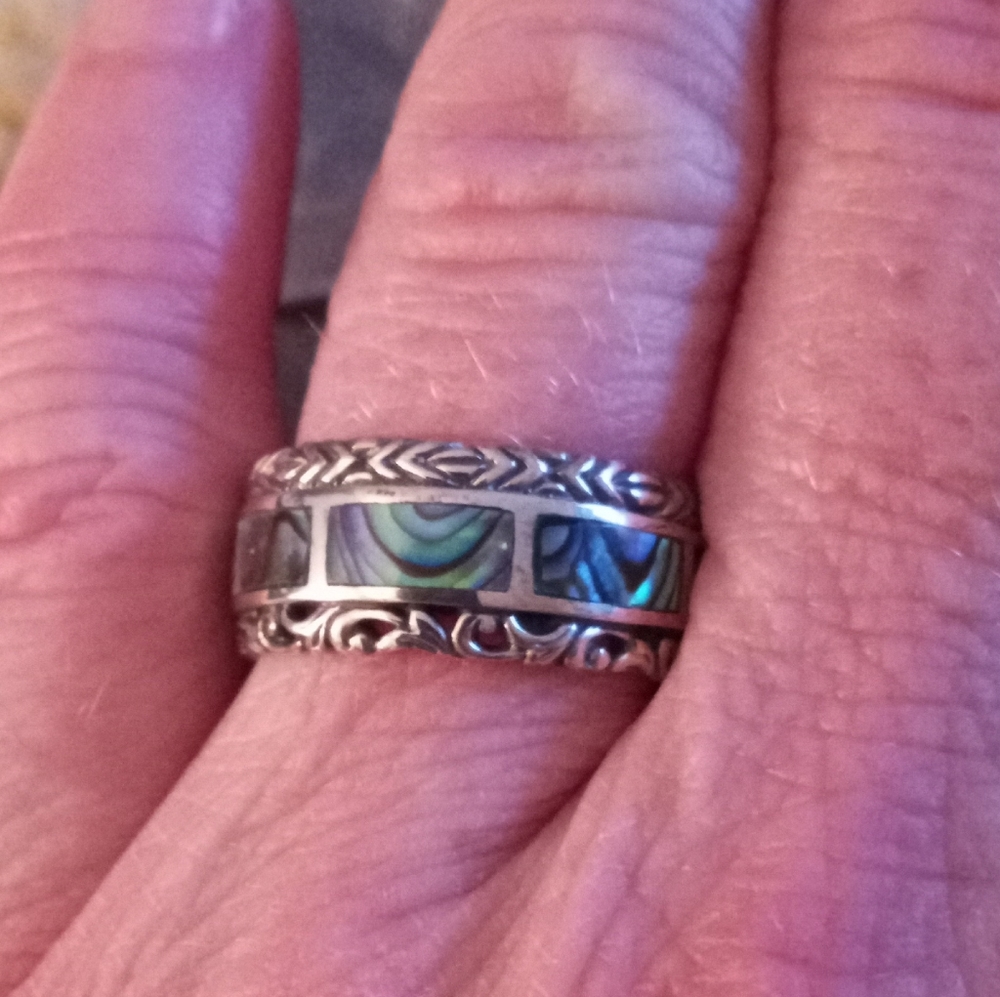 Abalone Shell Sterling Silver Ring